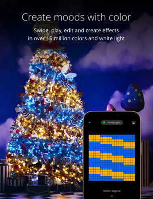 Twinkly Strings App-Controlled LED Christmas Lights with 400 RGB+W (16 Million Colours +WW) 32m Black Wire In/Outdoor Smart Lights - 3