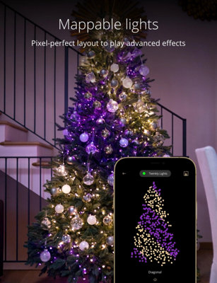 Twinkly Strings App-Controlled LED Christmas Lights with 400 RGB+W (16 Million Colours +WW) 32m Black Wire In/Outdoor Smart Lights - 4