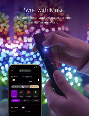 Twinkly Strings App-Controlled LED Christmas Lights with 400 RGB+W (16 Million Colours +WW) 32m Black Wire In/Outdoor Smart Lights - 6