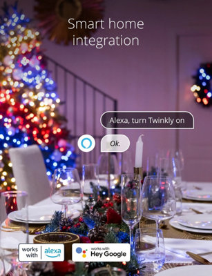Twinkly Strings App-Controlled LED Christmas Lights with 400 RGB+W (16 Million Colours +WW) 32m Black Wire In/Outdoor Smart Lights - 7