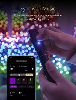 Twinkly Strings App-Controlled LED Christmas Lights with 600 RGB (16 Million Colours) 48m black Wire. Indoor/Outdoor Smart Lights - 6