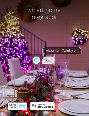 Twinkly Strings App-Controlled LED Christmas Lights with 600 RGB (16 Million Colours) 48m black Wire. Indoor/Outdoor Smart Lights - 7