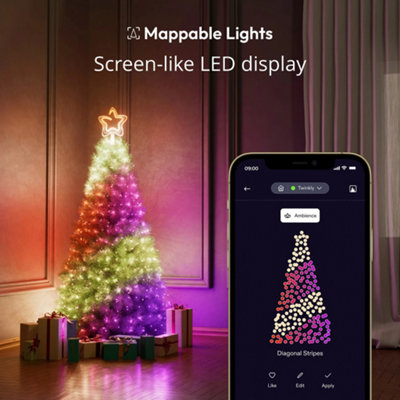 TWINKLY TREE TOPPER 76LED RGB&W USB-C