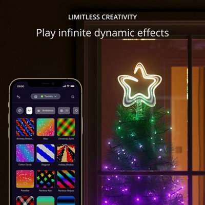 TWINKLY TREE TOPPER 76LED RGB&W USB-C