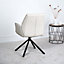 Twist Dining Chair - Chalk Faux Leather (Single) Modern Swivel Rotating Chair with Arms