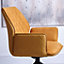 Twist Dining Chair - Mustard Fabric (Single) Modern Swivel Rotating Chair with Arms