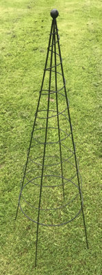 Twist Garden Metal Obelisk Trellis Plant Climbing Support Cage Black (H)1200mm