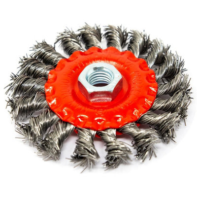 thumbnail image 2 of TWIST KNOT WIRE WHEEL BRUSH 115MM DIAMETER FOR ANGLE GRINDERS 2 of 10