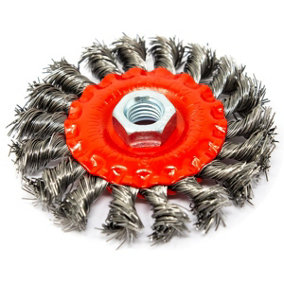 Twist Knot Wire Wheel Brush 4 Inch For Angle Grinders Paint Remover Fast Tool