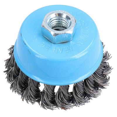 Twist Knot Wire Wheel Cup Brush 3" for 4-1/2" Angle Grinder 10 Pack