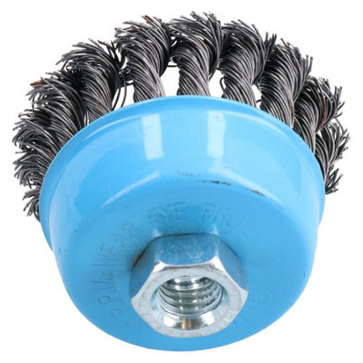 Twist Knot Wire Wheel Cup Brush 3" for 4-1/2" Angle Grinder 10 Pack