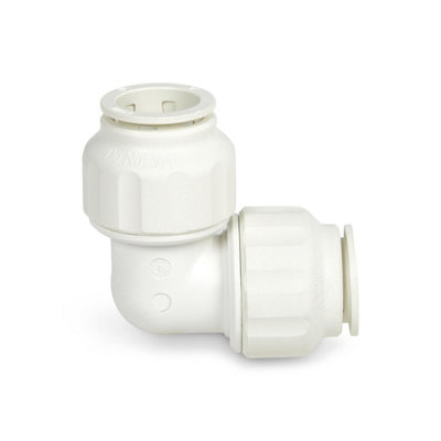 Twist-Loc 22mm Push Fit Elbow Plastic Plumbing Fitting White