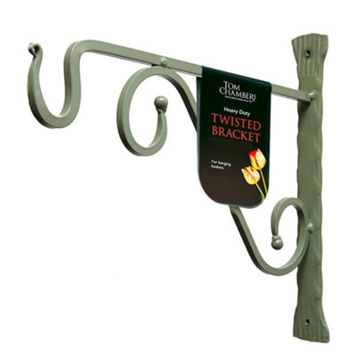 Twisted Heavy Duty Hanging Basket Bracket - Sage 40cm