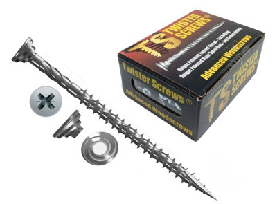 Twister Screws Multipurpose Patented screw design Self Drilling/Countersinking (Dia) 5mm (L)120mm, Pack of 50