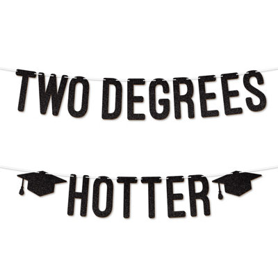 Two Degrees Hotter Graduation banner,900GSM Glitter Banner for ...
