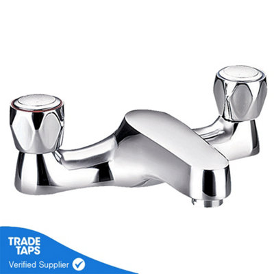 Two Handle Club Taps Bath Filler Chrome Basin Sink Contempory Bathroom