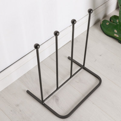 Two Pair Wellington Boot Rack Matte Black Welly Boot Storage Rack Garden Shoe Holder Shoe Rack - 4