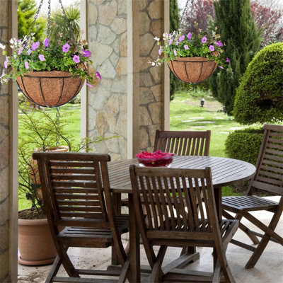 Two-Piece Round Coconut Shell Flower Pot Coaster