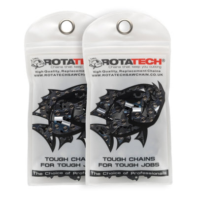 Two Rotatech Chains 3/8inch pitch, 1.3mm gauge 44 Links McCulloch Black & Decker 12 inch bar