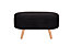 Two seat Boucle Teddy Storage Box Upholstered Pouffe Storage Bench Stool Black