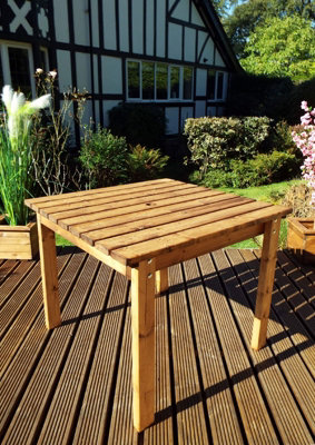 Square wooden best sale garden table