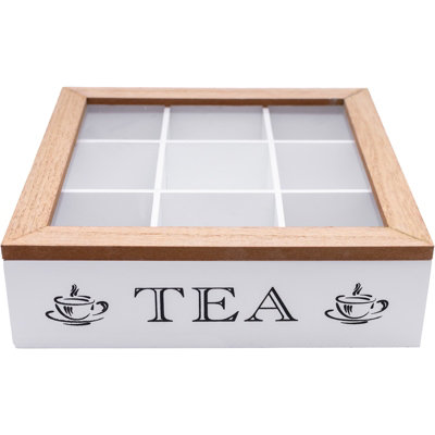 Two-Tone 9-Compartment Tea Box
