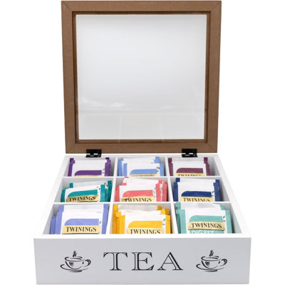Two-Tone 9-Compartment Tea Box