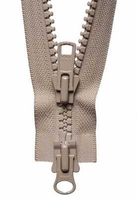 TWO-WAY O/E ZIP 61CM - Vislon Heavy Two-Way Open End Zip: 61cm: Fawn - YKK