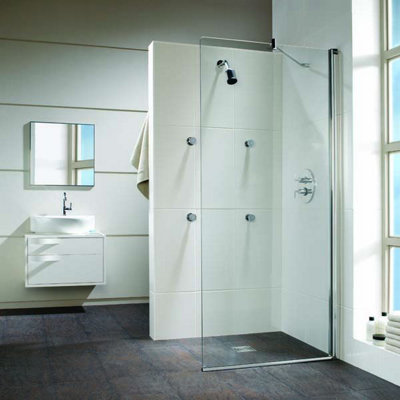 Twyford Hydr8 900mm Walk In Flat Side Panel Bathroom Shower 900mm Glass