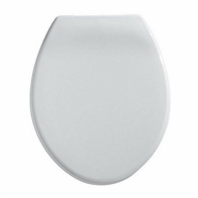 Twyford Option Oval White Acrylic Toilet Seat Plastic Bottom Fix Hinges WC