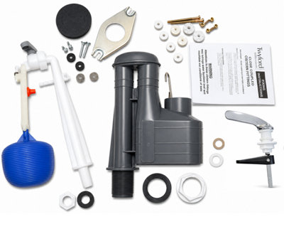 Twyford Toilet Cistern Flush Syphon Kit with Float Ball Valve, Donut ...