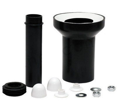 Tycner 190mm Long Black Straight Soil Pipe Wc Toilet Waste Water Pan Connector - 4