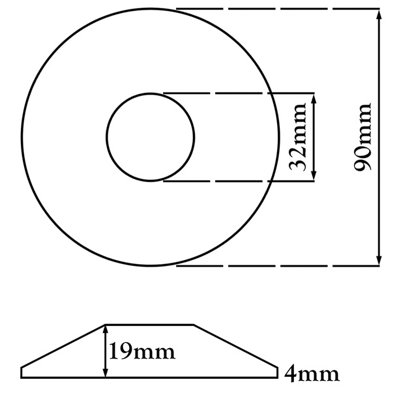 Tycner 32mm White Cone Shaped Collar Rose Cover for Pipe Holes Gaps Hiding