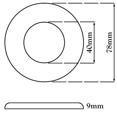 Tycner 40mm White Rosette Collar Rose Cover for Pipe Holes Gaps Hiding