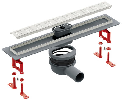 Tycner 800mm Walk-In Bathroom Floor Linear Shower Perforated Steel Channel Drain - 3