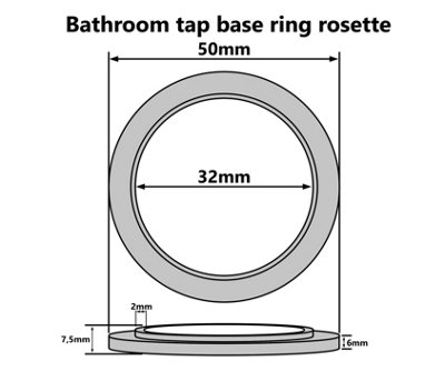 Tycner Bathroom Faucet Base Ring + Gasket Under Tap Washer Rosette Chromed Plastic