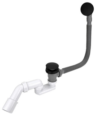 Tycner Black Colour Finished Bathtub Drain Waste Bath Long Flexible Siphon Bathroom