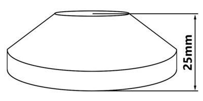 Tycner Black Finished Steel Pipe Cover Collar Cone 3/4" (25mm) 25mm Height