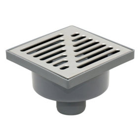Tycner Bottom Outlet Stainless Steel Grid 150x150mm Floor Ground Waste Drain Gully Trap