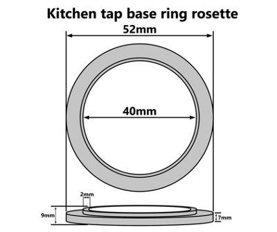 Tycner Kitchen Faucet Base Ring + Gasket Under Tap Washer Rosette Chromed Plastic