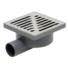 Tycner Side Outlet Stainless Steel Grid 150x150mm Floor Ground Waste Drain Gully Trap