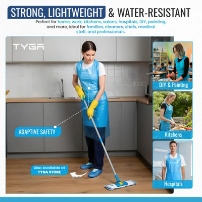 TYGA Disposable Polythene Aprons, PPE Aprons Disposable, Single Use ...