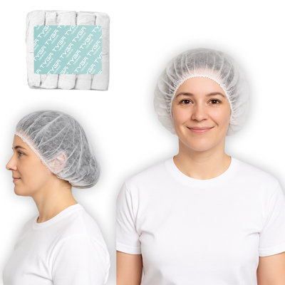 TYGA Mob Caps – Disposable Non Woven Hair Net, Elastic Hair Nets