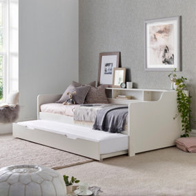 Tyler White Guest Bed And Trundle With Memory Foam Mattresses
