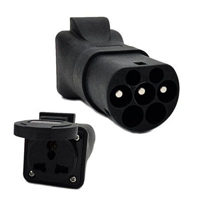 Type-2 EV Charger Point to Mains Plug Power Adapter. E-Bike Charging ...