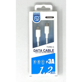 Type C to Type C Data Cable, 1.2M, White