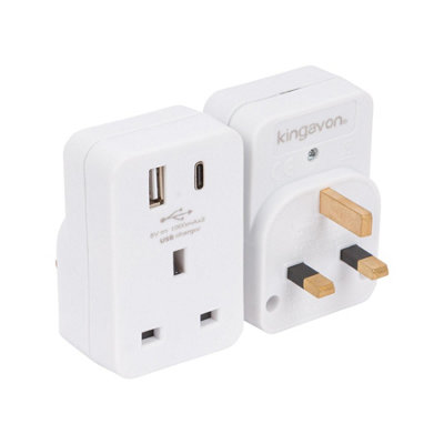 Type C/USB Power Strip with 2 USB Ports