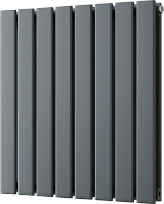 Typhoon - Anthracite Horizontal Radiator H600mm x W544mm Double Panel