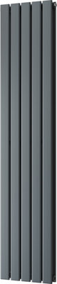 Typhoon - Anthracite Vertical Radiator H1600mm x W340mm Double Panel