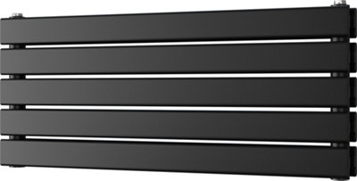Typhoon Axis - Black Horizontal Radiator H340mm x W800mm Double Panel